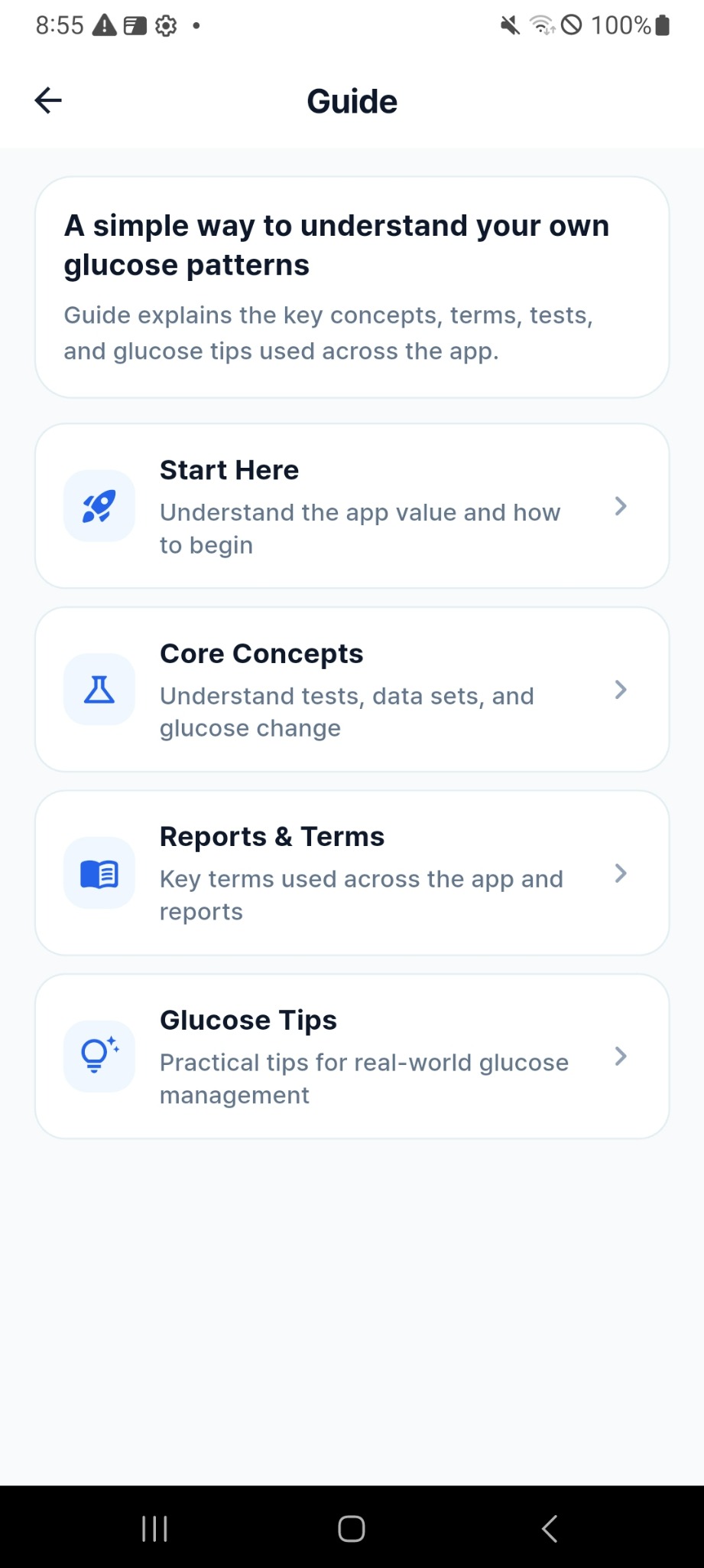 Guide screen